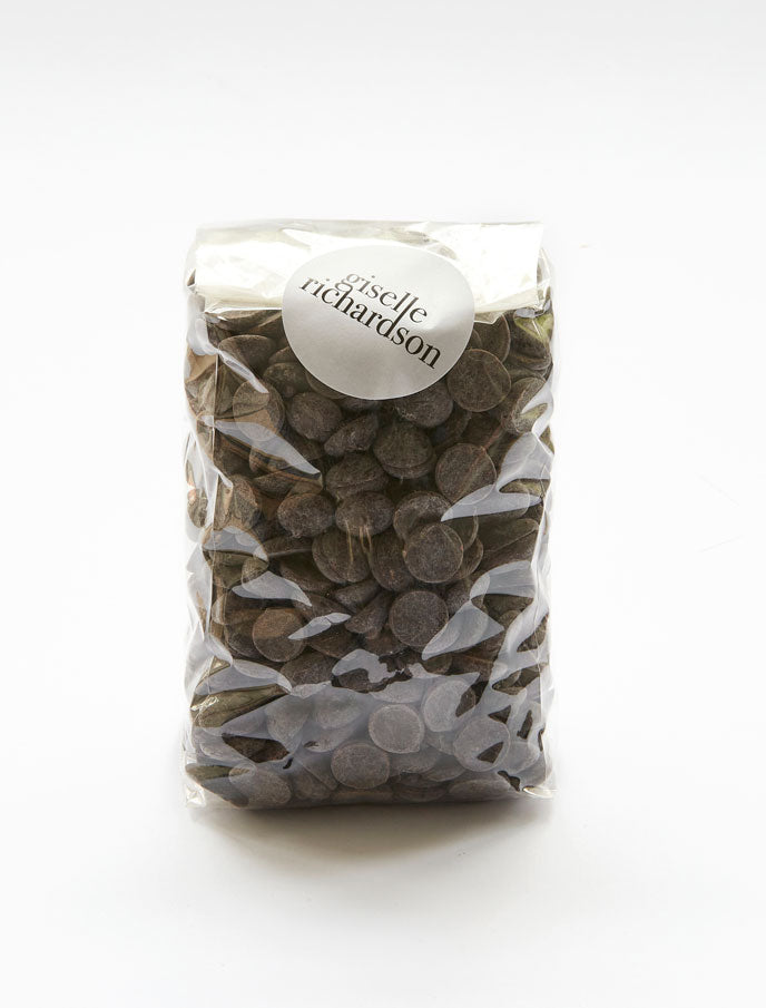 Giselle Richardson 300g of Dark chocolate drops in transparent bag