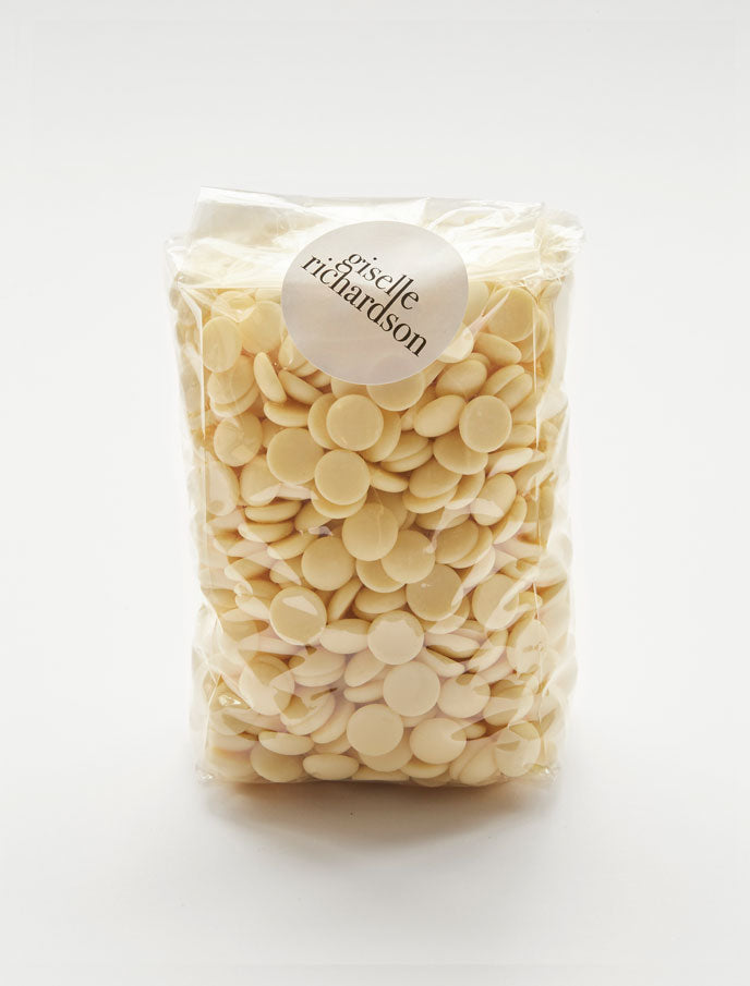 Giselle Richardson 300g of White chocolate drops in transparent bag